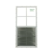 Shed Windows and More 18" W x 36" H White (Flush Mount) Shed Window Tempered Glass with Screen Chicken Coop Playhouse
