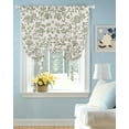 thumbnail image 2 of Spring Flowers Tie Up Curtains for Window, Thermal Insulated Balloon Shade Adjustable Rod Pocket Curtains Valance Panels for Kitchen Bathroom Cafe 34 x 45 Farmhouse Sage Green Pastoral Floral Leaf, 2 of 6
