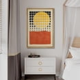 thumbnail image 3 of PixonSign Framed Canvas Print Wall Art Geometric Dot Pattern Grid Sunlight Mid-Century Modern Abstract Shapes Modern Art Illustrations Boho Decorative Colorful Multicolor - 16"x24" Natural, 3 of 5