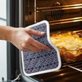 thumbnail image 3 of Blue Geometric Abstract Pot Holders for Kitchen Heatproof Potholder, 2 Pack Contemporary Modern Art White Hot Pads Multipurpose Oven Pads Cloth Potholders Trivet for Cooking and Baking, 3 of 8