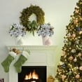 thumbnail image 3 of Blosmon Artificial Christmas Poinsettia Flowers Ball 2 Pcs Silver Glitter Fake Poinsettia Christmas Flowers Arrangement Centerpieces Decorations for Winter Indoor Home Parties, 3 of 5