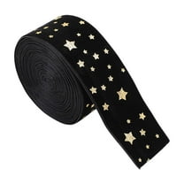 Beautynvta Christmas Ribbon, 6.56 Ft x 1.5 Inch, Red Velvet Christmas Edge Wired Ribbon with Gold Stars Printed for Gift Wrapping Christmas Tree Decoration Crafts Wreaths Supplies