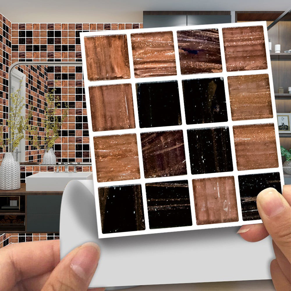 30Pc Kitchen Tile Stickers Bathroom Sticker Mosaic Self-adhesive Wall Home Decor 