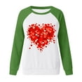 thumbnail image 4 of Fgnfyis Women's Valentine's Day Print Raglan Sleeves Round Neck Pullover Hoodies for Women Blouse Green S, 4 of 4