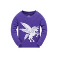 thumbnail image 2 of Toddler Girls Unicorn Pajama Set, 2-Piece Long Sleeve Crewneck Sleepwear Top and Matching Pants, Purple 7T, 2 of 7