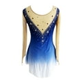 thumbnail image 2 of LIUHUO Customized Blue White Gradient Spandex Figure Skating Dress Girls Ladies Embellished with Diamond Snowflakes Comfortable Breathable, 2 of 8