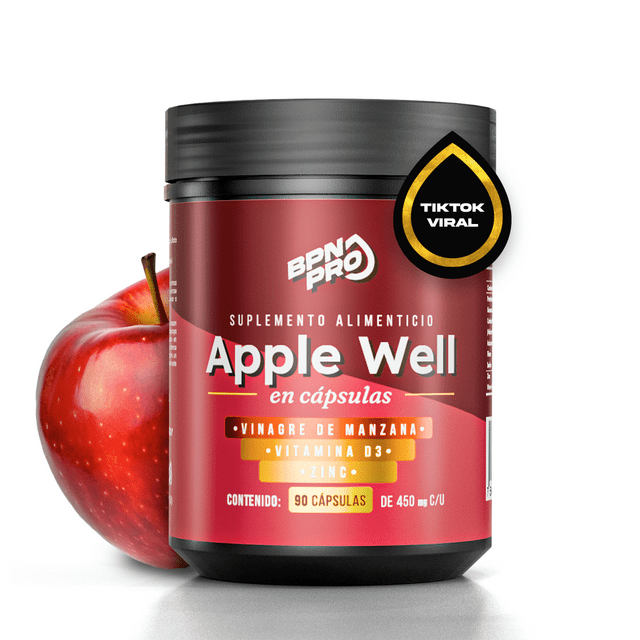 Apple Well Cápsulas de Vinagre de Manzana con Vitamina D3 y Zinc Suplemento Alimenticio Ideal para el Sistema Inmunologico