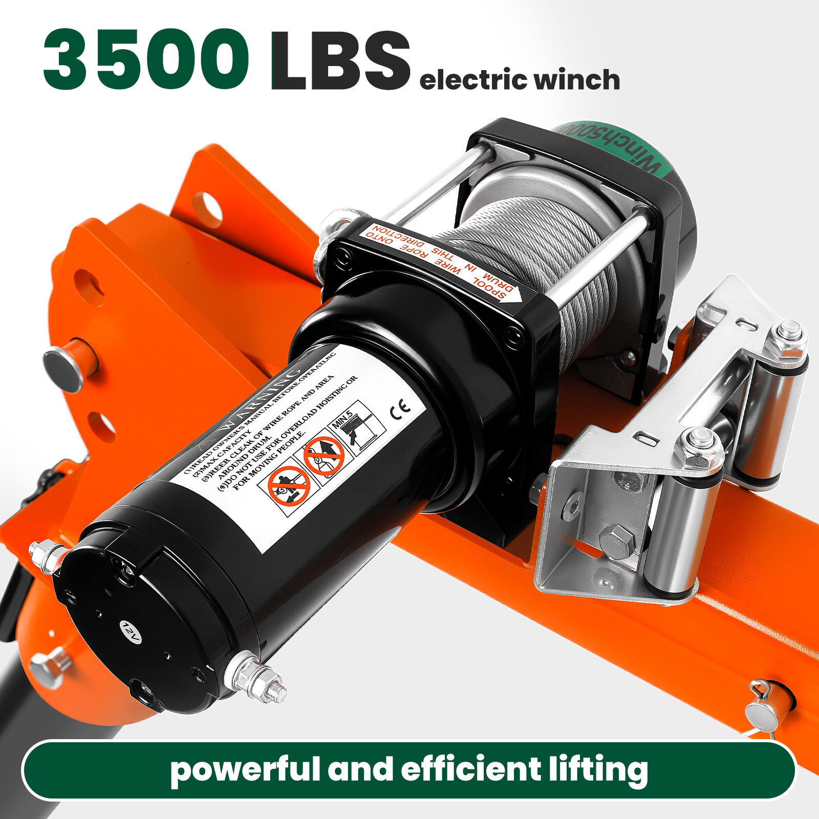 Electric Truck Crane, Folding Dismountable Hoist Truck Crane with Electric Winch 3500 lb 12V, 360° Swivel for Warehouse, Factory & Construction