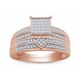 thumbnail image 4 of AFFY White Natural Diamond Wedding & Engagement Trio Band Ring Set In 10k Rose Gold (0.43 Cttw), Ring Size - 9, 4 of 8