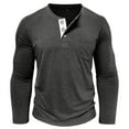 thumbnail image 6 of ZCFZJW Mens Athletic Henley Shirts Casual Lightweight Long Sleeve Button Crewneck Pullover Tops with Pocket Regular Fit Cotton Workout Tees Shirt Dark Gray XXL, 6 of 7