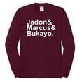 thumbnail image 2 of Wild Bobby, Jadon & Marcus & Bukayo, Sports, Men Long Sleeve Shirt, Maroon, Medium, 2 of 5