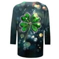 thumbnail image 5 of Green Top for Womens Round Neck 3/4 Sleeve T Shirt Everyday Wear for St. Patrick'S Day Celebration A-Dark Gray L, 5 of 5