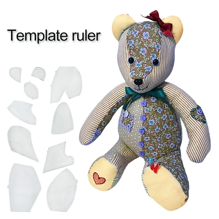 Waroomhouse Custom Memory Bear Memory Bear Template Ruler Set Create  Lasting Memories with Deceased Loved One's Clothing Diy Craft Kit 