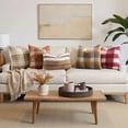 thumbnail image 4 of decorUhome 20x20 Inch Pack of 2 Boho Plaid Textured Pillow Covers for Couch Sofa Bedroom, Farmhouse Neutral Pillowcases for Home Decor, Amber and Grey, 4 of 9