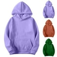 thumbnail image 7 of Lovskoo Hoodies for Women Oversized Fleece Sweatshirts Solid Color Long Sleeve Sweaters Pullover Tops Fall Winter Clothes Red 3XL, 7 of 7