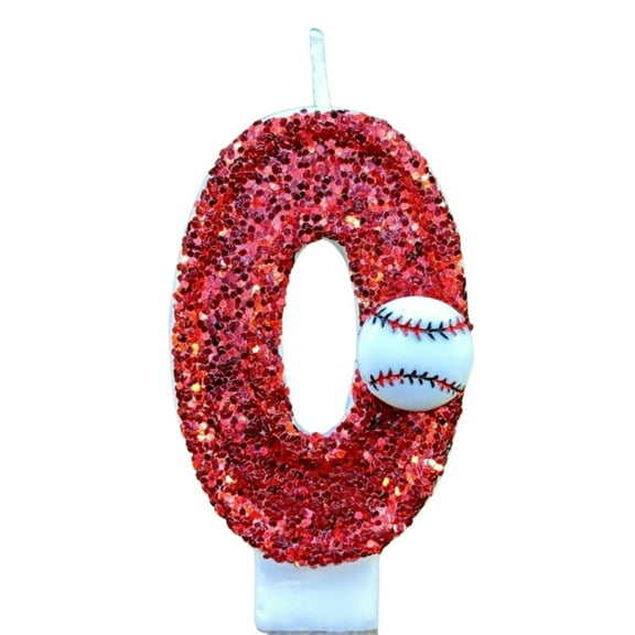 Sunxin Event & Party Baseball Birthday Candle Cake Toppers Second Number Baseball Themed Cake Topper Decoration Two Years Candle Red Glitter Number Cake Topper Party, 1X Digital Birthday Candles