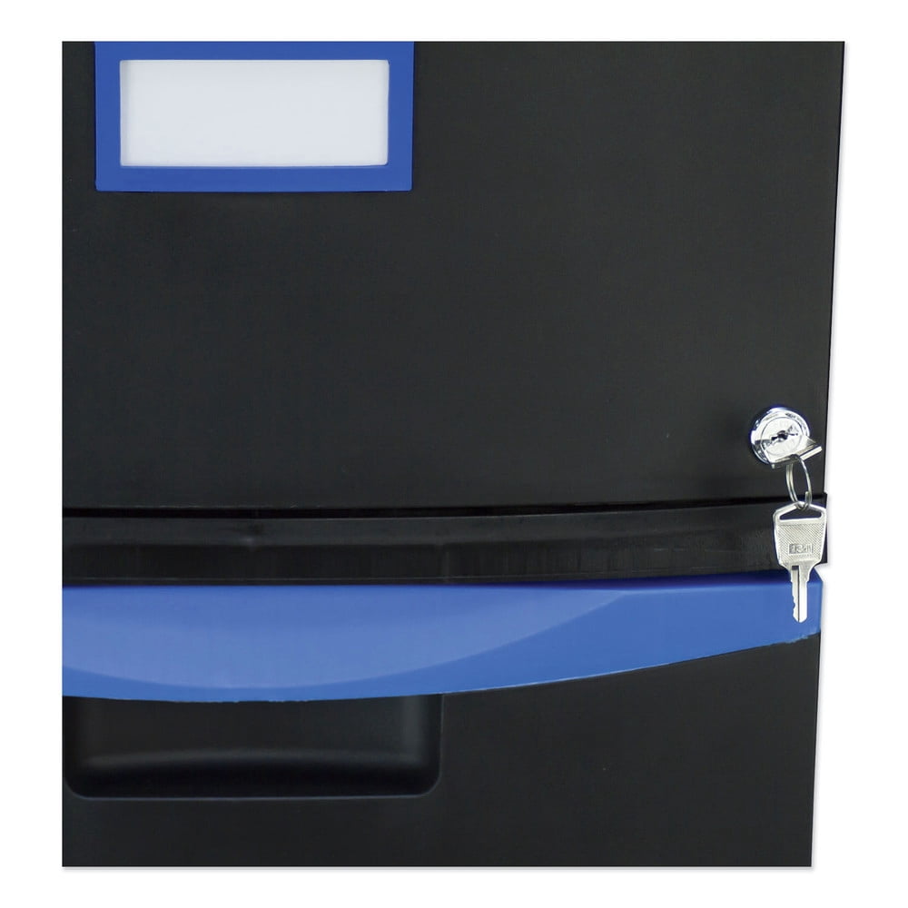 Storex Mobile Filing Cabinet-Color:Black / Blue