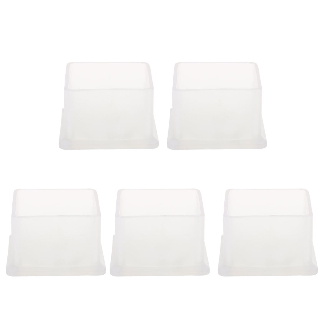 Clear Chair Leg Caps Square Feet Furniture Floor Protector 5pcs 1"x1