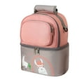 thumbnail image 2 of Mochila térmica para biberón, portátil, con patrón de alpaca, linda mochila de viaje para mamá, para leche materna, color rosa, 2 of 5