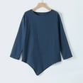 thumbnail image 6 of Fesfesfes Womens Tshirts Spring And Summer Round Neck Tops Loose Long Sleeve Shirts Solid Color Casual Linen Shirts 3XL(US:14), 6 of 9