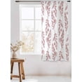 thumbnail image 3 of Sheer Curtains 72 Inches Long, Red Botanical Semi Sheer Curtains Light Filtering Window Treatment, Pastoral Elegant Spring Floral Privacy Voile Drapes for Living Room Bedroom 52x72 Inch, 3 of 7