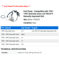 thumbnail image 2 of Fuel Pump - Compatible with 1992 - 1995 Chevy Astro L35 VIN W FI Naturally Aspirated GAS 1993 1994, 2 of 2