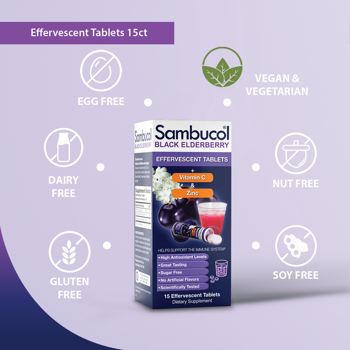 Sambucol Black Elderberry Immune Support Chewable Tablets with Vitamin C, 30 Count - image 4 of 10