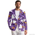 thumbnail image 1 of Uourmeti Regular Fit Business Suit Jacket, Ghost Bat Pattern Polyester Slim Fit Men's Business Suit Jacket for Casual Office, 1 of 8