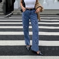 thumbnail image 6 of Retro Star Patch Wide Leg Jeans for Women High Waisted Distressed Star Applique Flared Denim Trousers Ideal for Streetwear All Occasions, 6 of 8