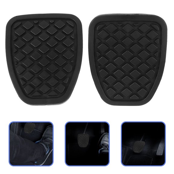 OATIPHO  2Pcs Black Rubber Pedal Covers for Car Longevity and Easy Install