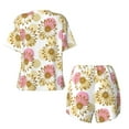 thumbnail image 5 of Kdxio Sunflowers Print Pajamas Sets for Women Short-Sleeved Pjs with Lounge Shorts Two Piece Sleepwear S-4XL, 5 of 9