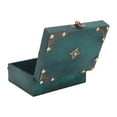 thumbnail image 4 of Wood Treasure Box, Handcrafted Reinforced Corners Wooden Jewelry Storage Case Green  For Shooting Props, 4 of 8