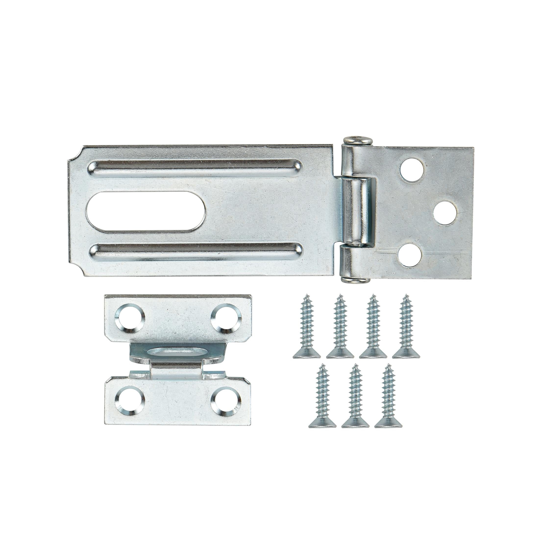 (2 pack) Hyper Tough 3.5 in. Horizontal Staple Safety Hasp, Zinc Plated