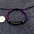 thumbnail image 2 of Faith Over Fear Bracelets, Purple Hematite Braided Cord Handmade Encouragement Bracelet Gifts for Women Daughter Y2300 (Purple), 2 of 7