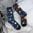 thumbnail image 5 of Hirioo Space Cartoon Pattern Adult Middle Tube Socks Breathable Sock Non-Pilling,Contrasting Color Design, 5 of 6