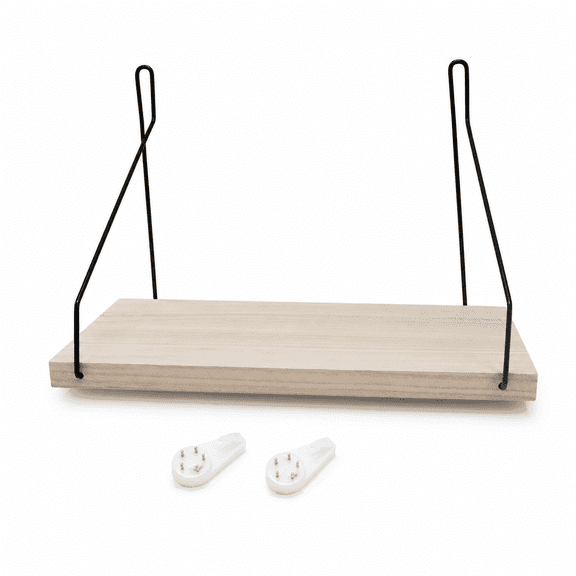 Kabuer Wall Organizer for Office, Versatile Wooden Shelf with Hooks for Efficient Storage and Decor