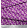 thumbnail image 2 of Soimoi Purple Cotton Jersey Fabric Buds & Leaves Print Fabric by the Yard 64 Inch Wide, 2 of 3