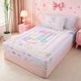 thumbnail image 2 of meiyoeat Colorful Balloon Initial J Zipper Twin Comforter Sets with Fitted Sheet and 2 Pillowcases,Pastel Rainbow Monogram Art Zipper Bedding Set For Girl,Pink Reversible,4-Piece, 2 of 7