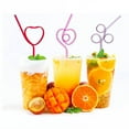 thumbnail image 2 of XIRQI 50Pcs Straws Disposable Bendy for Easy Sipping Plastic Straws Vibrant Colors and Shapes Straws Drinking Plastic,Style6, 2 of 4