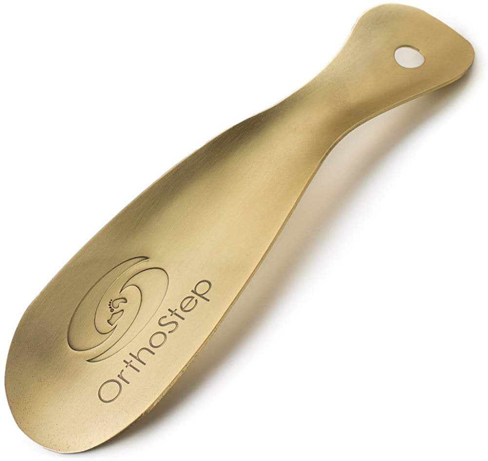 OrthoStep Metal Shoe Horn 7.5 inch (Antique Brushed Brass