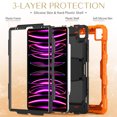 thumbnail image 4 of FJLBDE Case for iPad Pro 12.9 2022/2021/2020/2018 6th/5th/4th/3rd Gen, Rugged Shockproof Tablet Cases Cover with Kickstand Shoulder Strap, Orange, 4 of 7