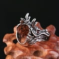 thumbnail image 2 of Soumake Punk Men Cubic Zirconia Inlaid Carved Dragon Head Finger Ring Party Jewelry Gift Fashion, 2 of 8