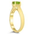 thumbnail image 2 of SZUL Women's Round 6MM Peridot Cathedral Solitaire Ring in 10K Yellow Gold, 2 of 4