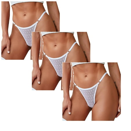 

Women Underwear Brief Hot Crochet Lace Lace-up Panty Hollow Out Panties 3PC