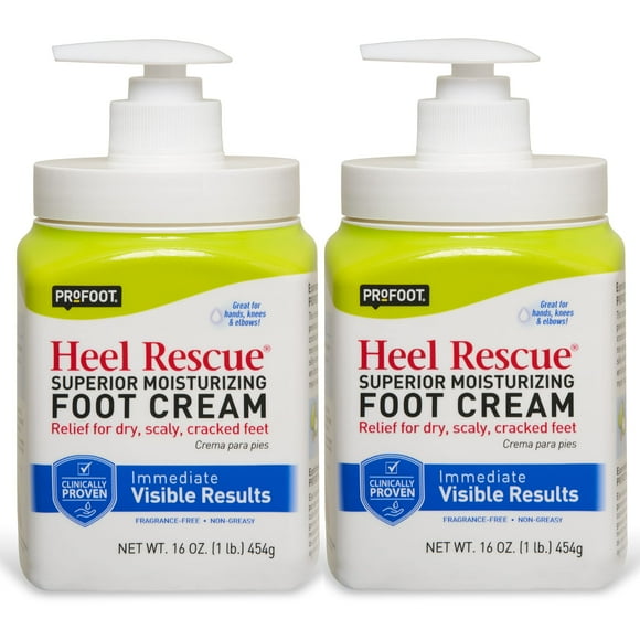 Crema para pies PROFOOT Heel Rescue, 473 ml, paquete de 2 unidades para piel agrietada