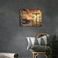thumbnail image 5 of Christian Cross Decor Wall Art Rustic Christ Scripture Crosses Inspirational Quotes Pictures Wall Decor Canvas Painting Prints Artwork Decorations Framed for Church Bathroom Bedroom Kitchen 16"x12", 5 of 6