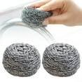 thumbnail image 2 of Stainless Steel Scourers Steel Wool Scrubber Pad Used for Dishes, Pots, Pans, Grill, Stoves, and Ovens, Easy scouring for Tough Kitchen Cleaning Pack of 12, 2 of 5