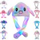 thumbnail image 2 of Sombrero de conejo con orejas móviles para niños y adultos, diadema divertida con orejas que brillan al presionar las patas, bonita banda de pelo de conejo de felpa, 2 of 4