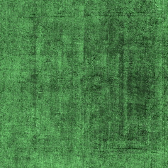 Ahgly Company Indoor Square Abstract Emerald Green Modern Area Rugs, 3' Square