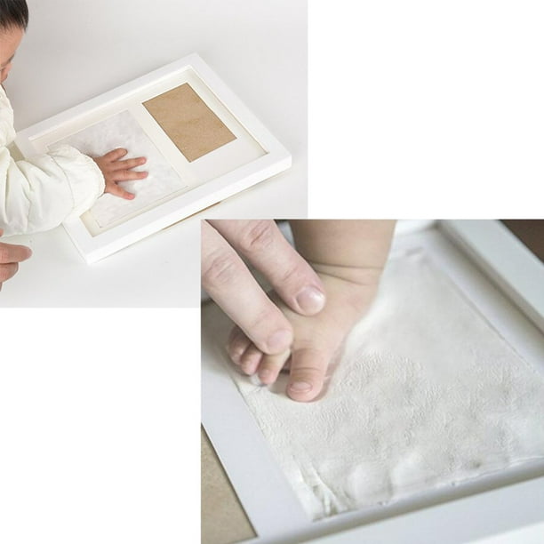 Generic cadres photo pour bébé avec empreintes de mains et pieds en plâtre  + lettres et chiffres à prix pas cher